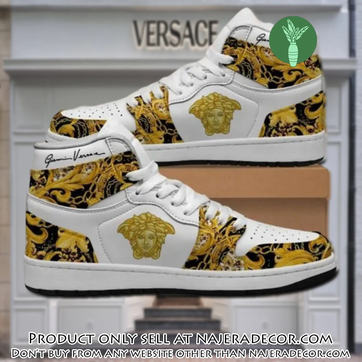 Gianni versace black white high air jordan sneakers shoes hot  gifts unisex njr1546346